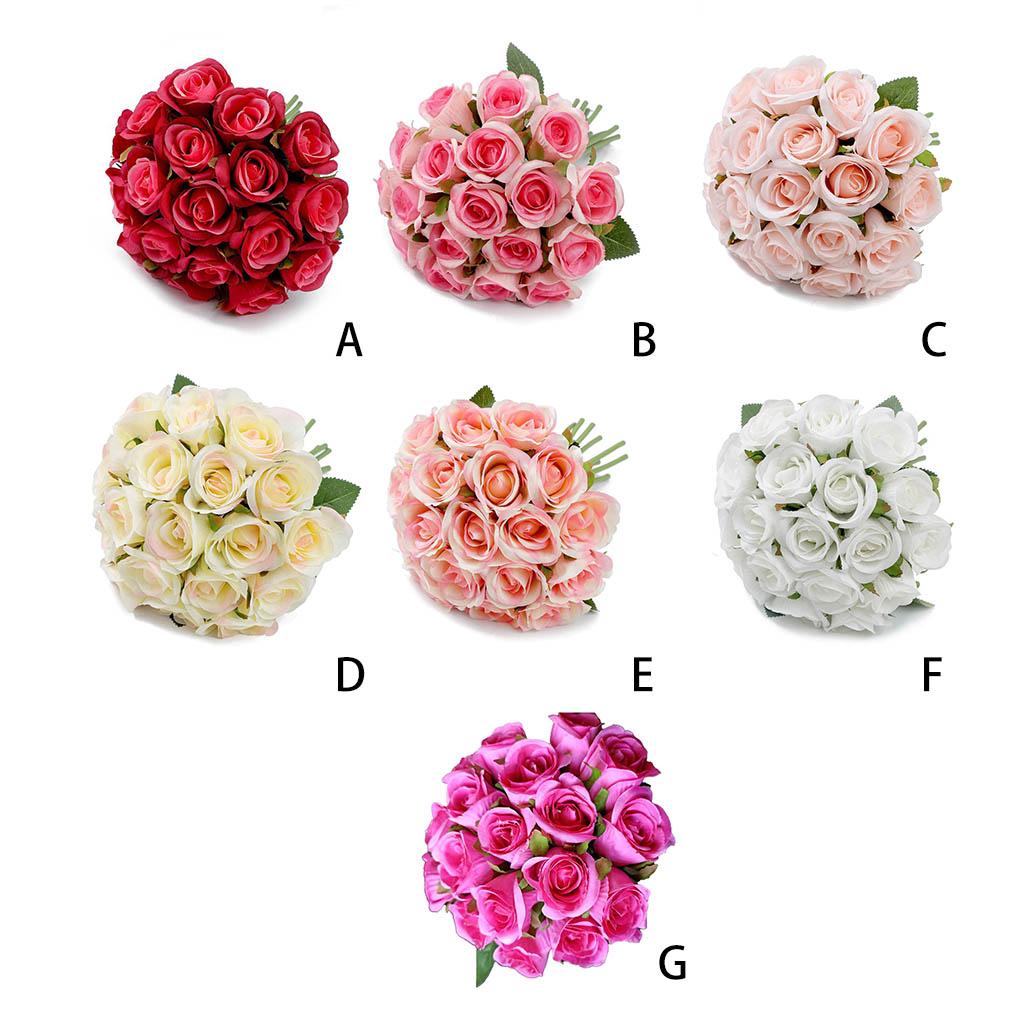 Artificial Flowers Vivid Roses Flower Bride Arrangement for Wedding Engagement Simulation Home Decors Supplies