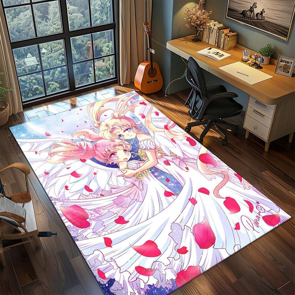 Sailor Moon Anime Teppich Großer Teppich Rutschfeste Waschbare Fußmatte Gamer Zimmer Schlafzimmer Heimdekoration -QJY
