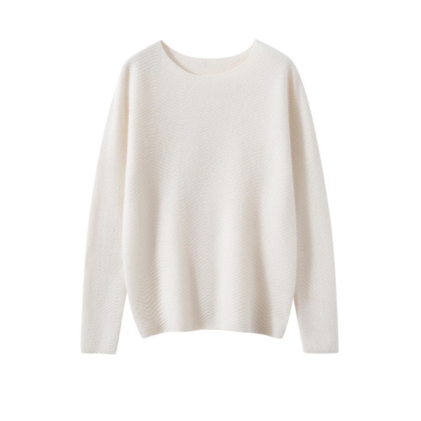 Women`s 100% Cashmere One-Shoulder Pullover Sweater