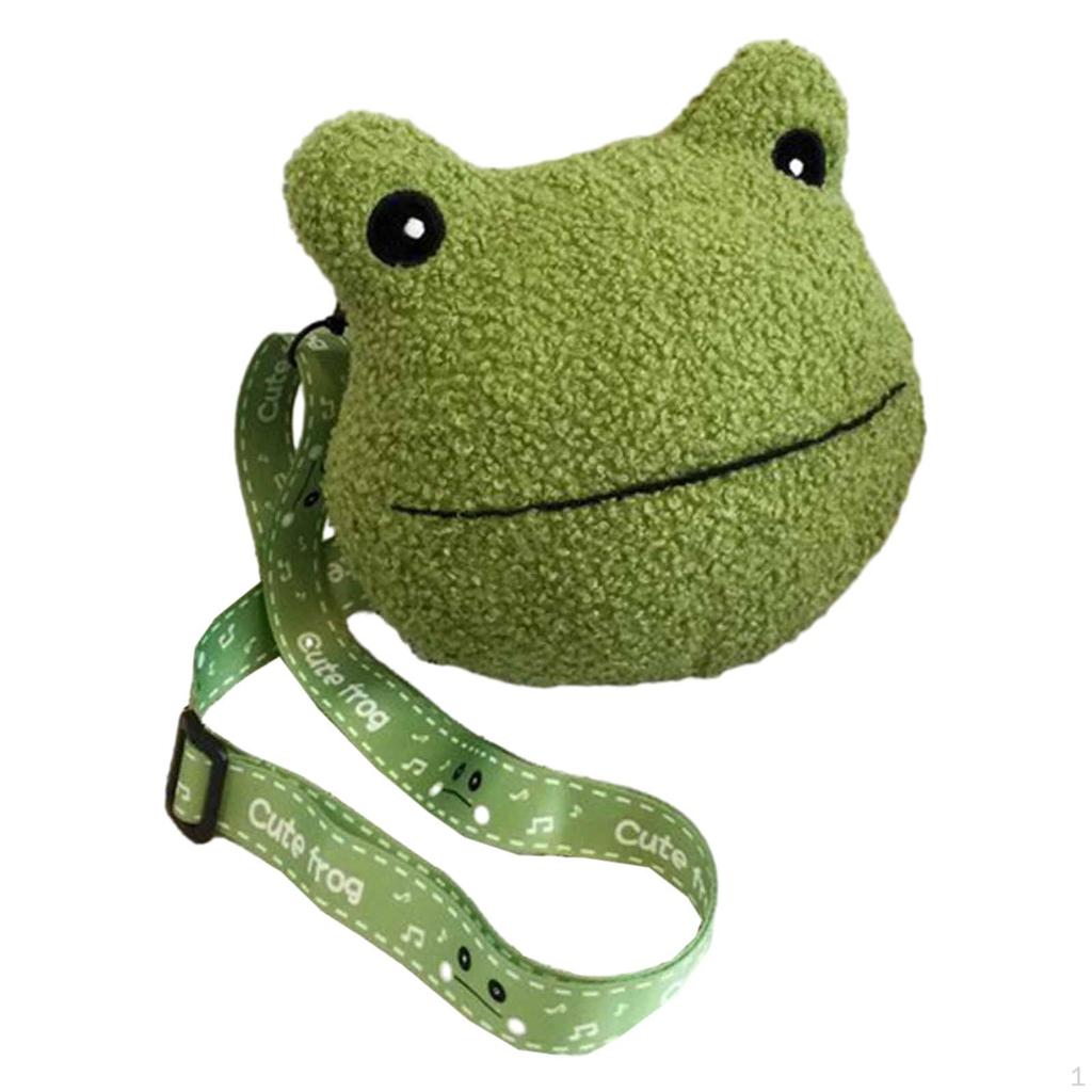 Frog Crossbody Bag Plush Shoulder Handbag Purse for Walking Girls Beach Travel