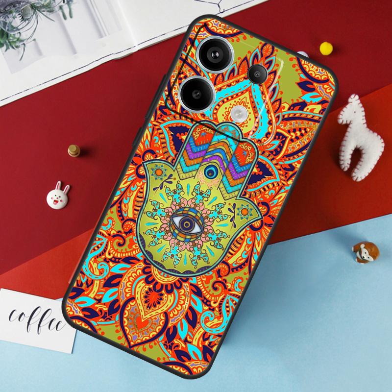 Coque Main de Fatima Hamsa Pour Xiaomi Redmi Note 13 12 11 8 9 10 Pro Note 12S 11S 10S Redmi 12 10C 12C 13C
