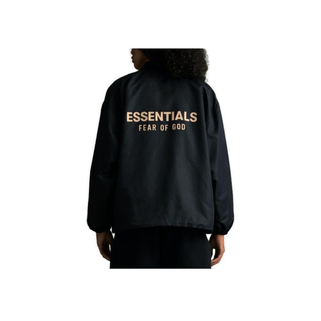 Fear of God Essentials Coaches Jacket Jet Black Men Outerwear 202BT232010F