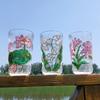 Gletscherstruktur Handbemalte Glas Tasse Blumen Design Bier Tasse Mode Saft Tasse Tee Zeit