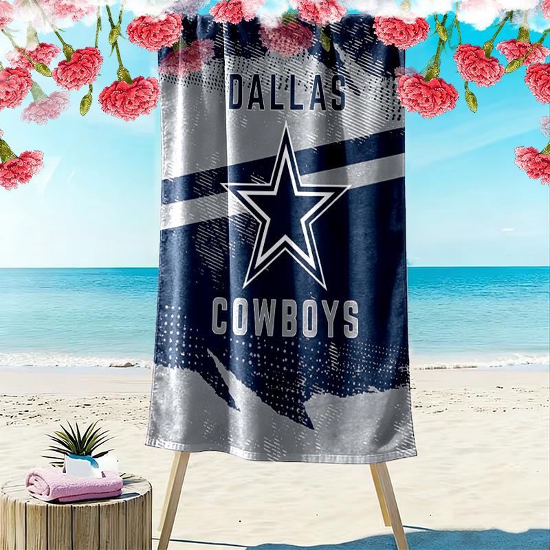 Asciugamano da Spiaggia con Stampa Dallas Cowboys, Asciugamano Grande Morbido ad Asciugatura Rapida per Spiaggia Campeggio Nuoto