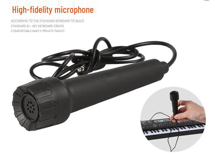 61-Key Children's Electronic Keyboard with Microphone - Educational Musical Toy Piano with Power Supply