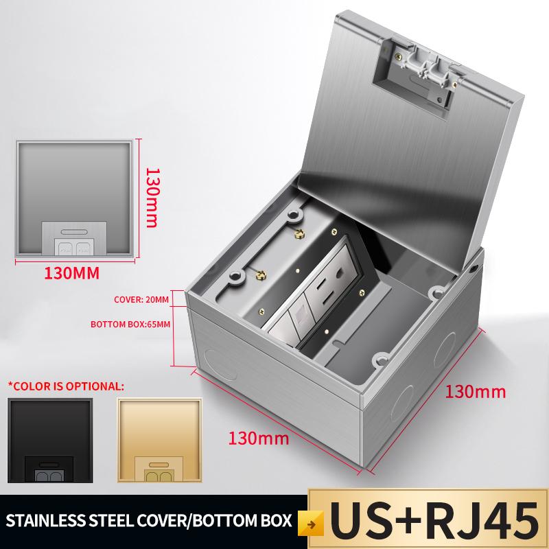 

Wholesale Flat Floor Hidden Socket EU Socket Outlets Embedded Electrical Stainless Steel Marble Floor Socket Box US RJ45