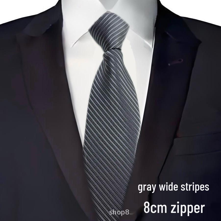 Men's 8cm Zipper Tie: Red, Blue, Black - Korean Style for Weddings and Business
