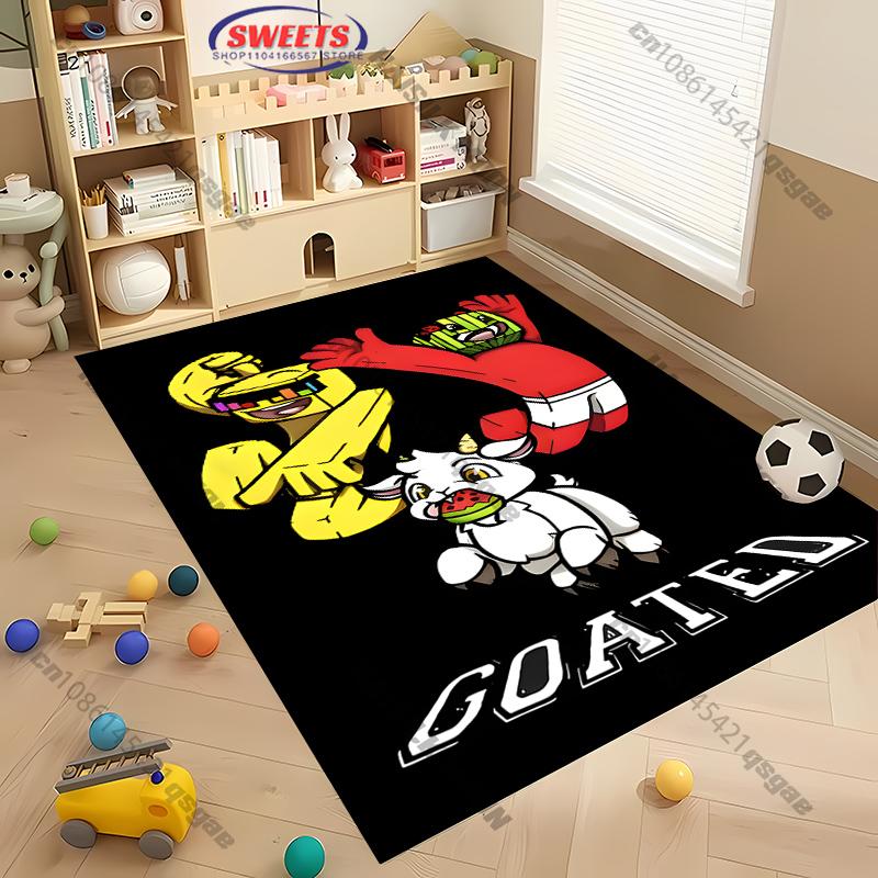 Funny S Sunny and Mel0n Pattern Carpet Rug for Living Room Bedroom,Office Areas,large Decora Mat, Durable Machine Washable Mat