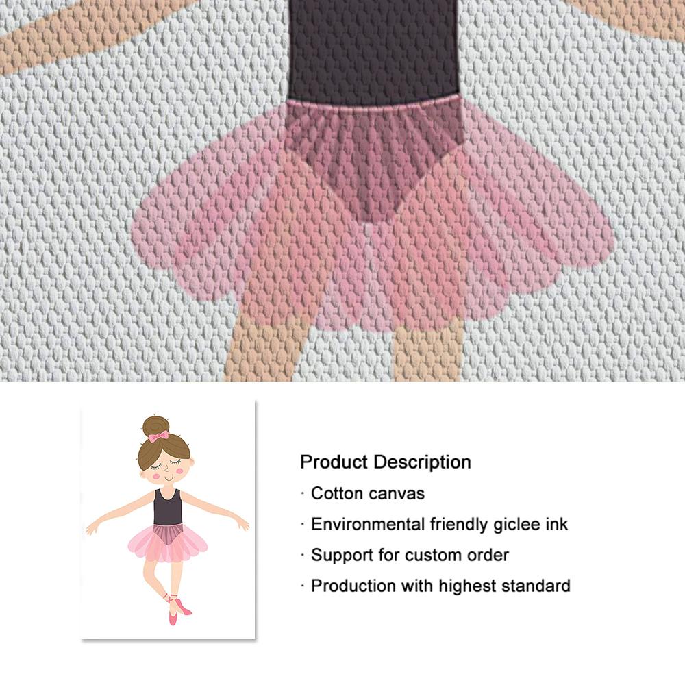 Pink Lovely Dance Girl Castle Unicorn Swan Wall Art Canvas Painting Nordic Posters And Prints Wall Pictures For Kids Room Decor