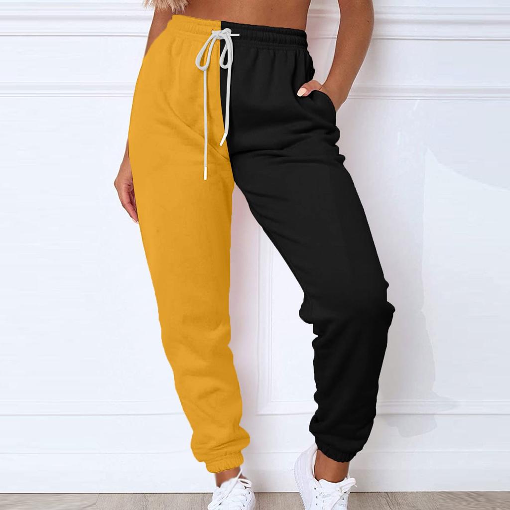 Γυναικεία Μόδα Αθλητικά Μονόχρωμα με Χρωματικές Αντιθέσεις με Κορδόνι και Τσέπη Καθημερινά Παντελόνια Φόρμας