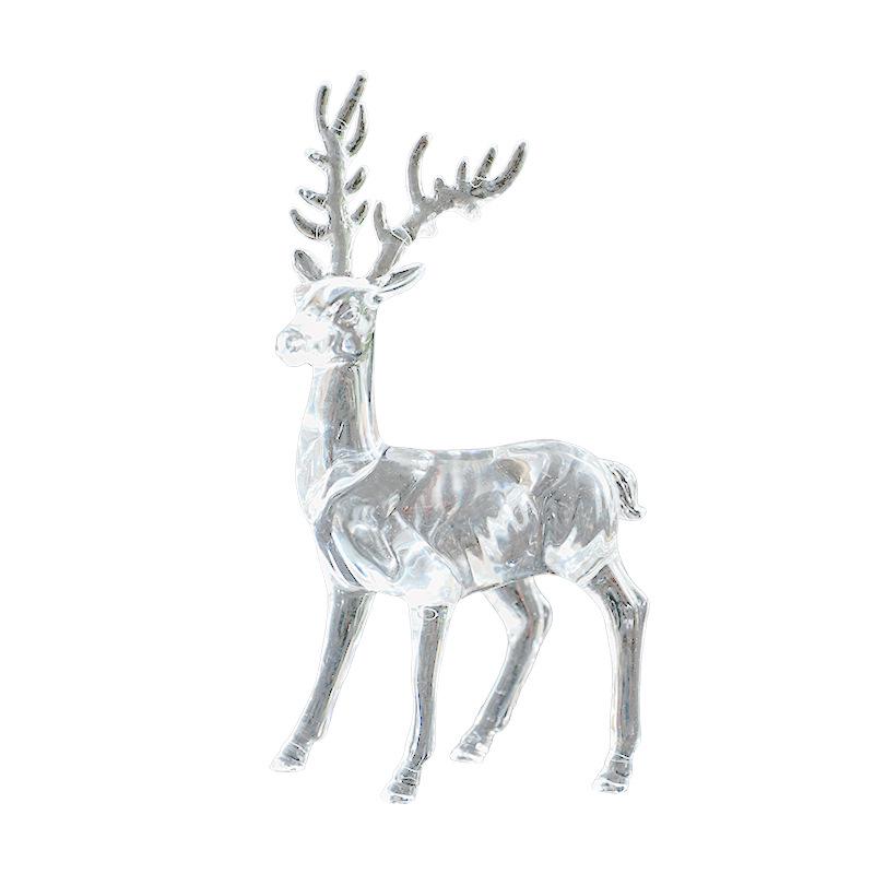 Transparent Acrylic Ice Crystal Reindeer Ornament - American Snow Scene Christmas Decoration