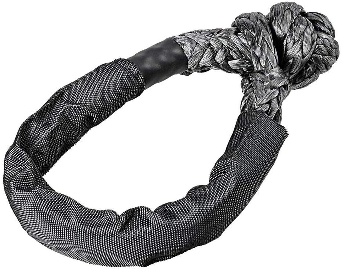 

1pcs 38000lbs Trailer Pull Soft Shackle Synthetic Rope Off-Road Recovery Tow Strap Snatch Block ATV UTV For Car Broke Down чёрный