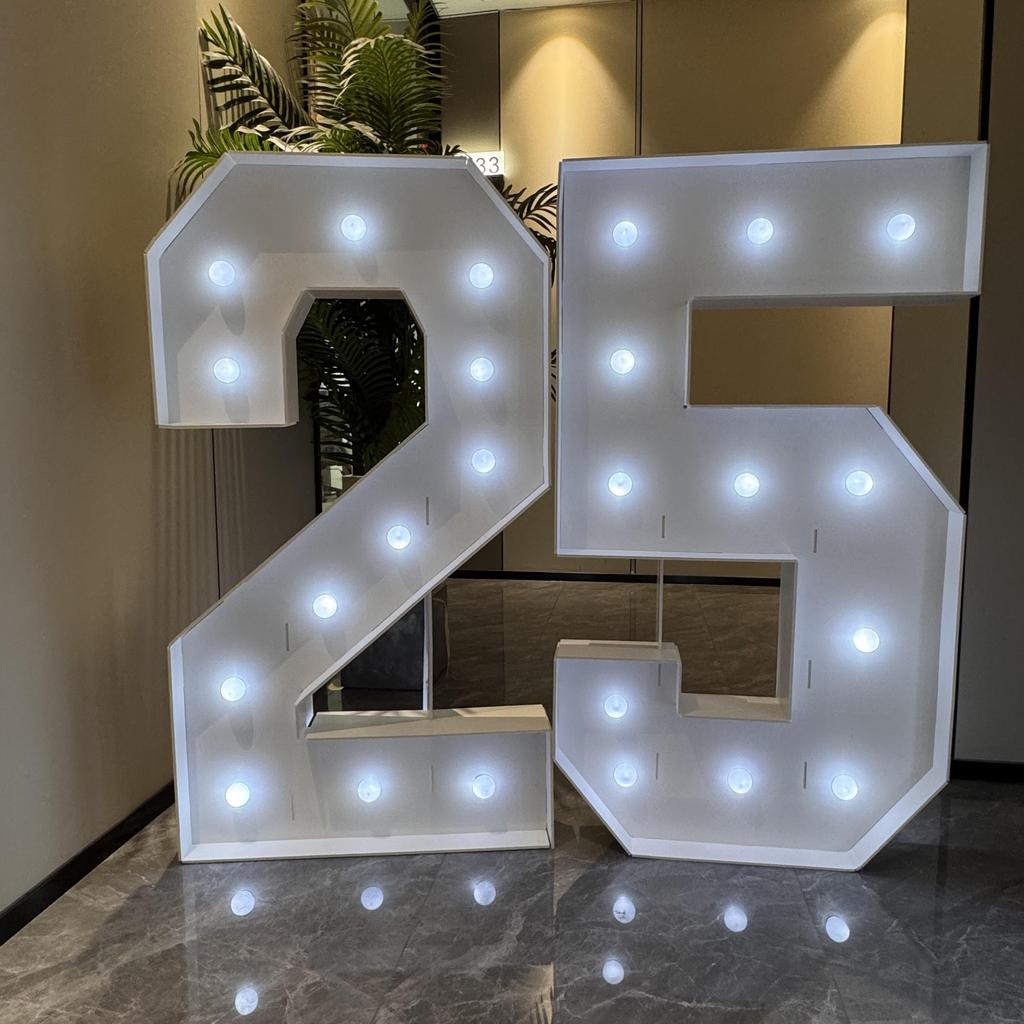 1PC 120cm Marquee Light Numbers Lighting Number KT Panel-White LED Light-Up Decor for Birthdays,Anniversaries & Graduations,LED Party Decor