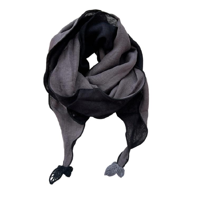 Stylish Cotton Linen Scarf Bandana for Women Double Layer Design Cold Weather Protections Stylish Headscarf Accessory