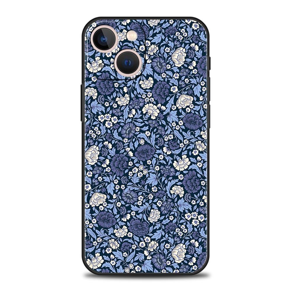 

Flower Art Phone Case For iPhone 17 16 15 Pro Max 11 12 13 14 7 8 Plus SE 2020 X XR XS Cover Soft Black iPhone 11