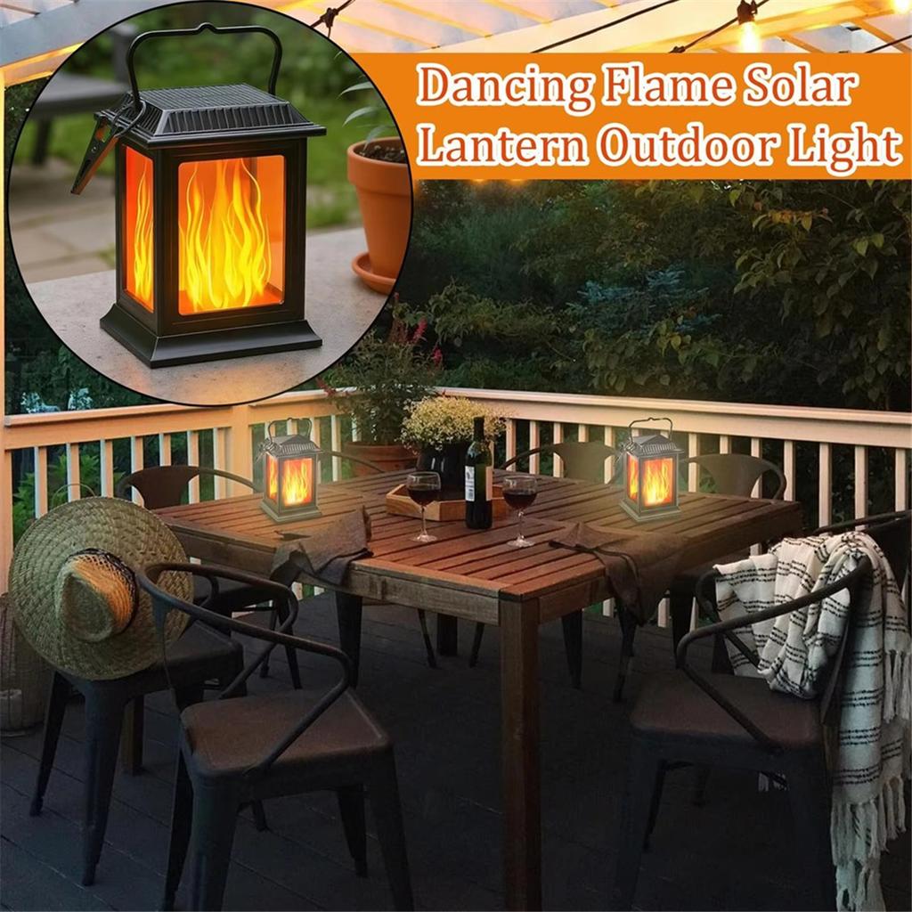 New Solar Flickering Flame Lights Flickering Flame Solar Lantern Long Lasting Hangings Lamp Decorative Night Bulbs for Patio
