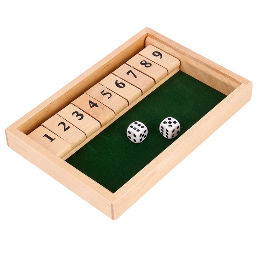 

MaT store Shut the Box Table Party Brain Training Wooden Game, Game, Numbers, Toy,