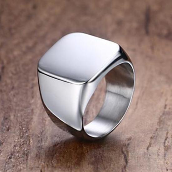 Anello di Coppia Stile Semplice Hip Hop Geometrico Lucido Decorazione Tutto Abbinabile Regalo Uomo Donna