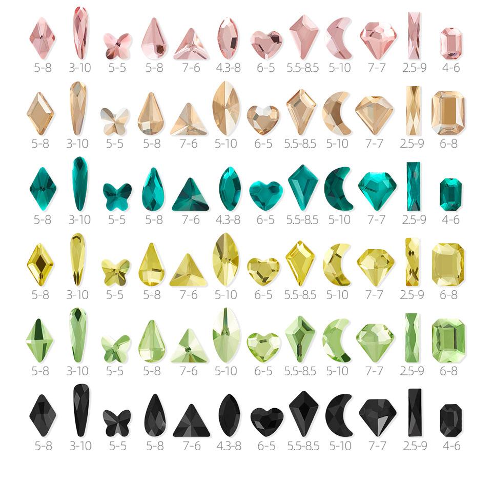 Broca para Nail Art 12 Compartimentos Strass Fundo Plano Broca Formato Especial Unha Vidro AB Aurora Transparente Broca Unha Conjunto de Joias para Nail Art