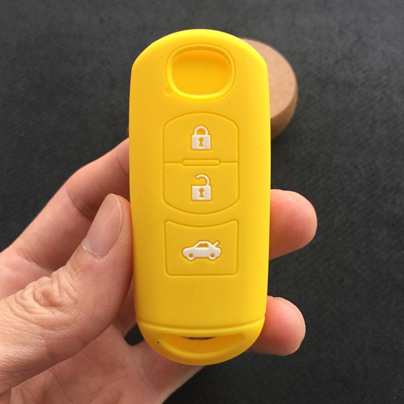 ZAD Silicone rubber car key cover case for Mazda 2 3 5 6 8 Atenza CX5 CX-7 CX-9 MX-5 RX smart 3 button key case cover