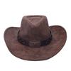 Gentleman Ladies Hat Ethnic Top Hat Retro Bull Head Western Cowboy Hat Big Brim Jazz Hat