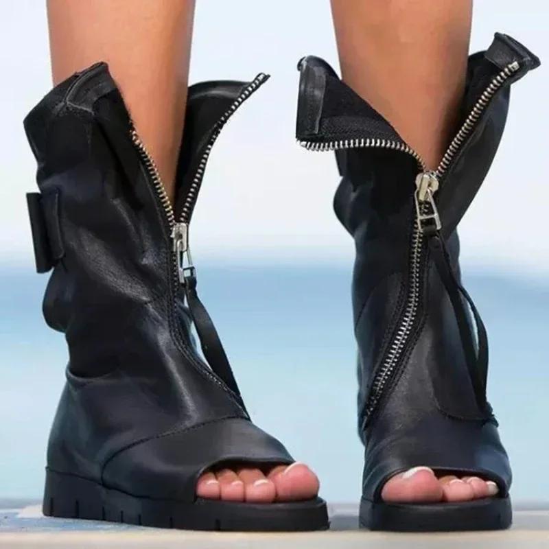 Fashion 2025 Spring Autumn New Womens Sandals Simple Comfort Women Shoe Versatile Light Womens Single Boots Casual Women's Leather Shoes