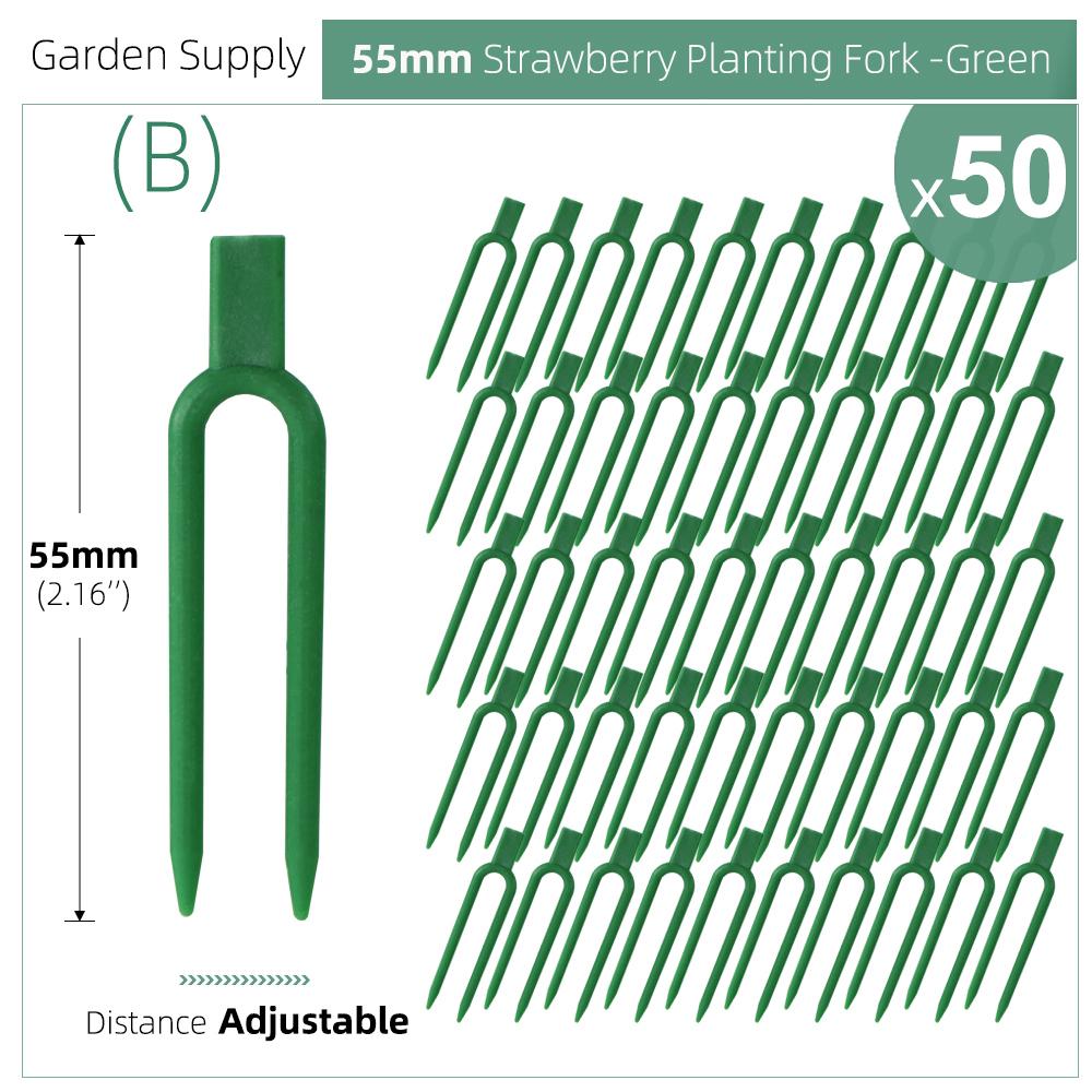 50PCS Strawberry Garden Plants Fastening Fixture Clamp Clips Planting Fork Green Stolon Fixator Watermelon Vine Pressing Tool