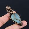 Wonderful Aquamarine Gemstone Handmade Pure Copper Wire Wrapped Pendant Jewelry