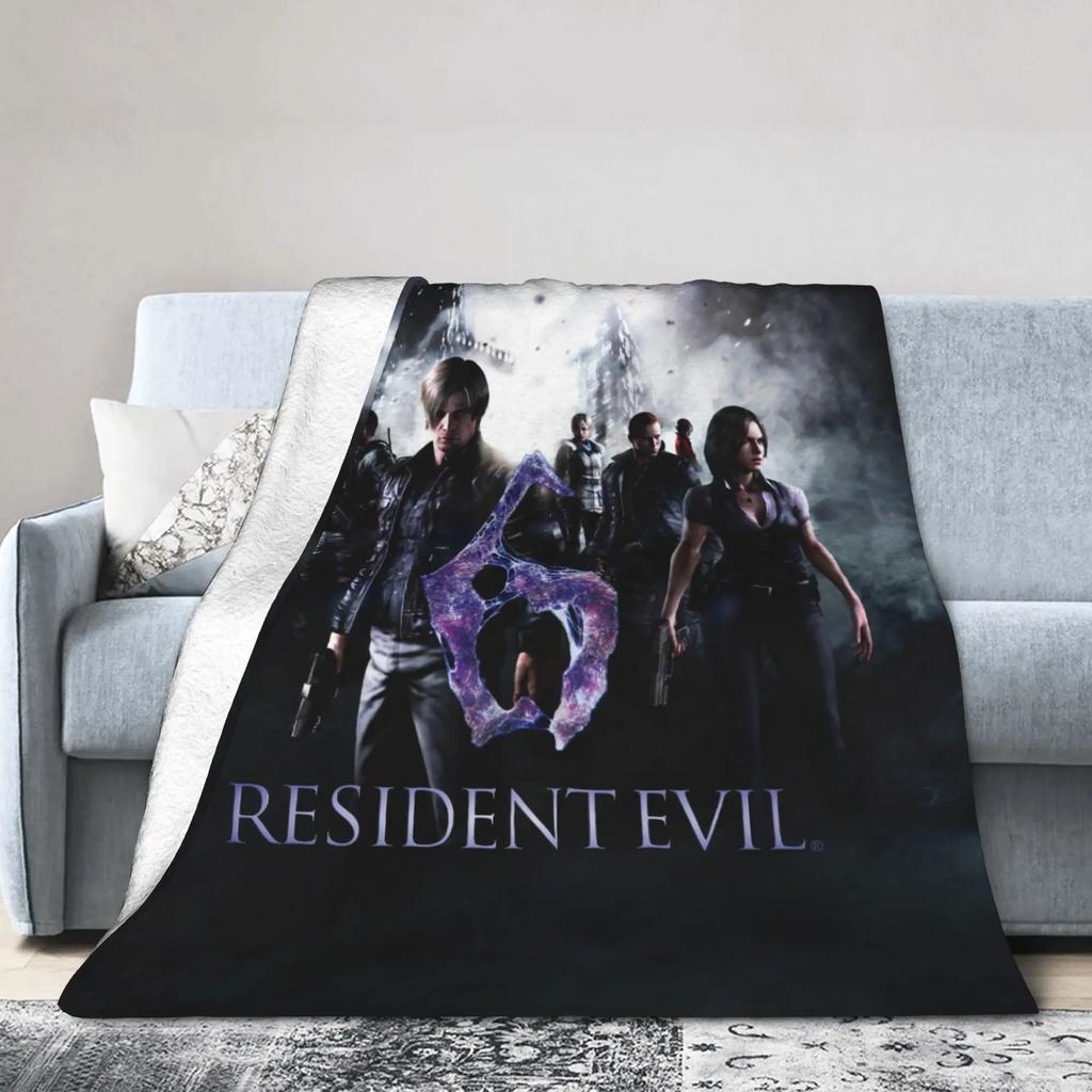 Leon S Kennedy Resident Evil Warm Soft Plush Throw Blanket for Kids and Adults Funny Flannel Bedspread for Sofa Bed Cover