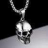Simple Skull Pendant Necklace For Men Women Hip Hop Punk Silver Stainless Steel Chain Skeleton Neck Jewelry Gifts