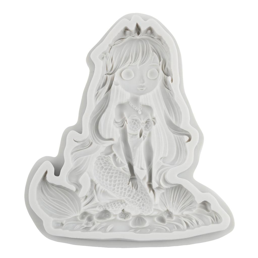 Meerjungfrau Silikonformen Meerjungfrau Fondantform Kuchen Dekorationswerkzeuge Cupcake Topper Süßigkeiten Schokolade Gumpaste Form