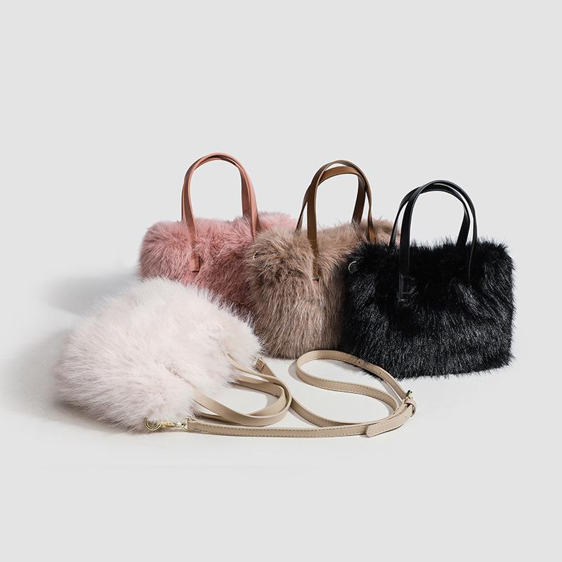 Simple Carry-on Plush Bag Women's Fashion Fluffy Shoulder Bag Ocean Fashion with Crossbody Fur Bag