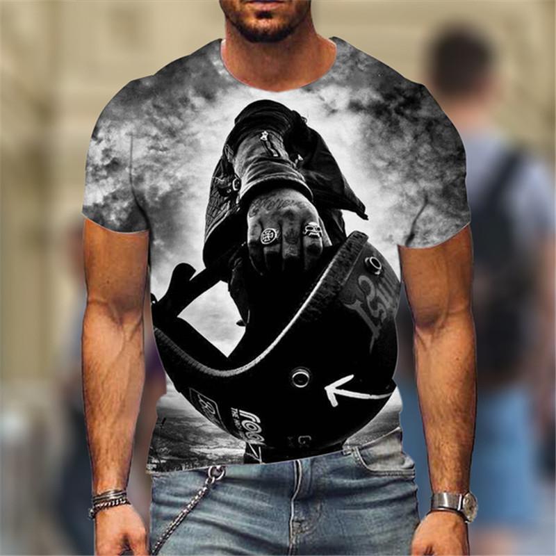 

Cool motorcycle pattern 3D printed unisex T-shirt street casual top 5XL