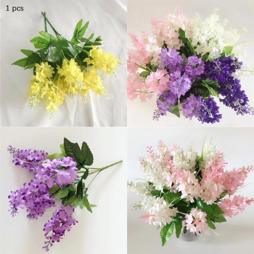 Beautiful 5 Heads Artificial Hyacinth Fake Silk Flowers Bouquet For Wedding And Home Decor