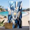 Asciugamano da Spiaggia Stampato Manchester City Asciugamano Morbido ad Asciugatura Rapida Coperta da Spiaggia Rettangolare Grande Portatile per Viaggio Piscina