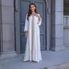 ZD004 Dubai Women's Slim Fit Long Robe: Middle East, Europe & America Style with Lace & Hot Stamping