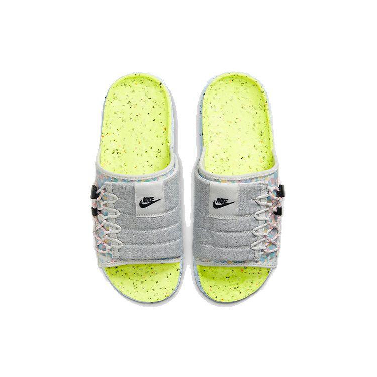 Nike Asuna Crater Slide Volt Unisex Sneakers Grey Platinum-Tint Chambray-Blue DJ4629-001