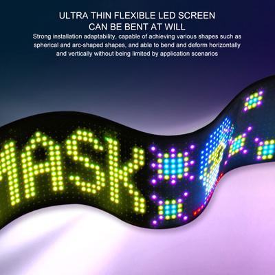 Panneau de pixels à matrice LED USB 5 V, flexible, adressable, motif RVB, graffiti, défilement de texte, affichage d'animation, magasin de voiture, application Bluetooth