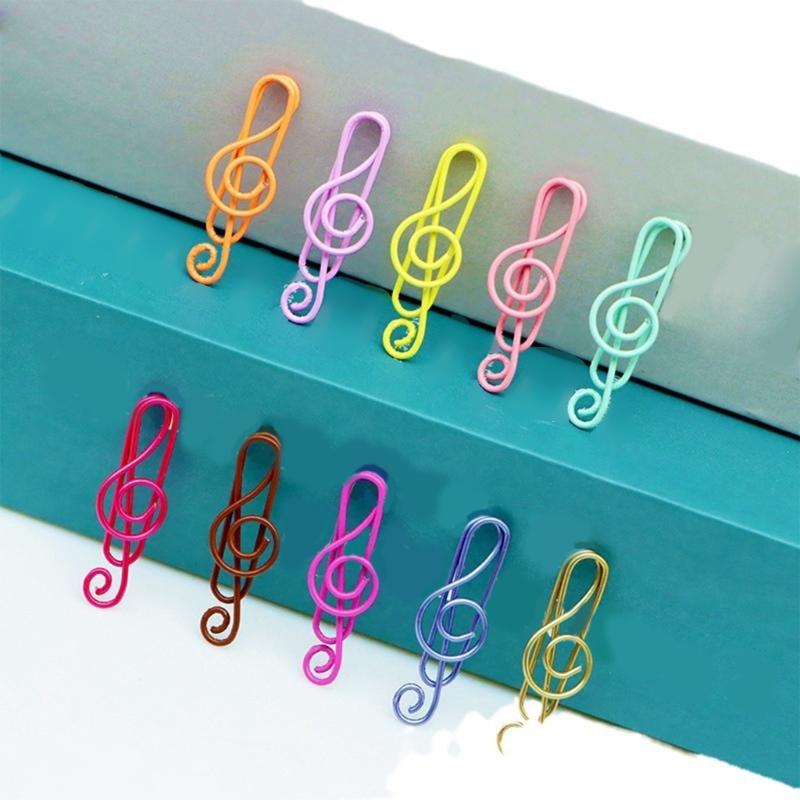 50 ks notových sponek na papír, barevné kancelářské sponky 40 mm, malé kovové kancelářské sponky, sponky na papír pro organizaci papíru a fotografií