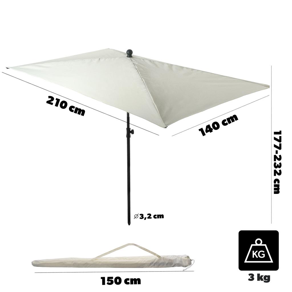 KADAX Umbrelă de Grădină Mare Pliabilă de Balcon Inclinabilă Husă