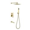 304 SUS Rainfall Shower Suit Wall Mounted Ceiling Arm Mixer Water System Brushed Gold/Black Rainfall Bath Shower Faucets