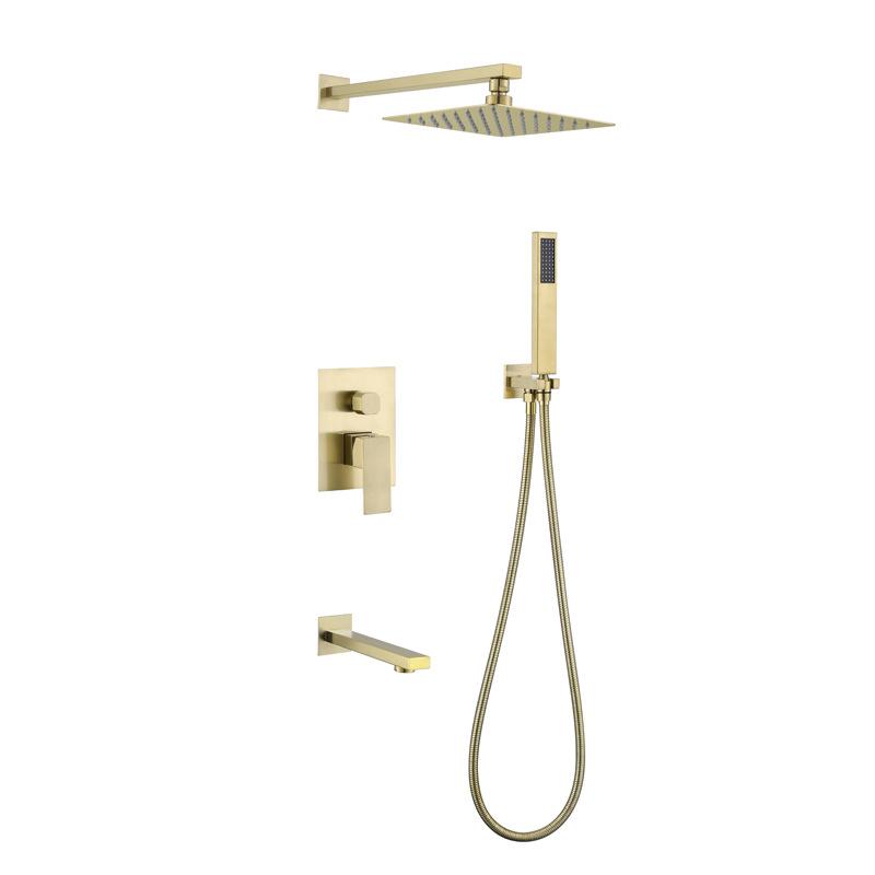 304 SUS Rainfall Shower Suit Wall Mounted Ceiling Arm Mixer Water System Brushed Gold/Black Rainfall Bath Shower Faucets