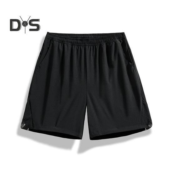 Herren-Shorts, einfarbiges Design, elastische Taille, Sport-Shorts mit Taschen, atmungsaktive Shorts im Casual-Stil