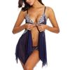 S-5xl European and American Popular Lace Lace Translucent Mesh Erotic Sundress