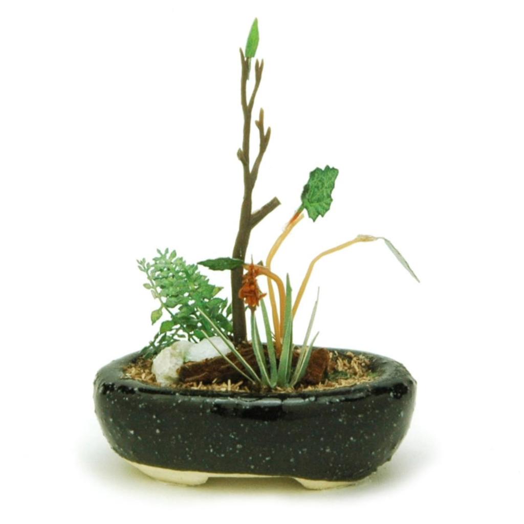 PLATZ THE BONSAI 1/12 Scale Oval Potted Planter [Black] Finished Product BONN03