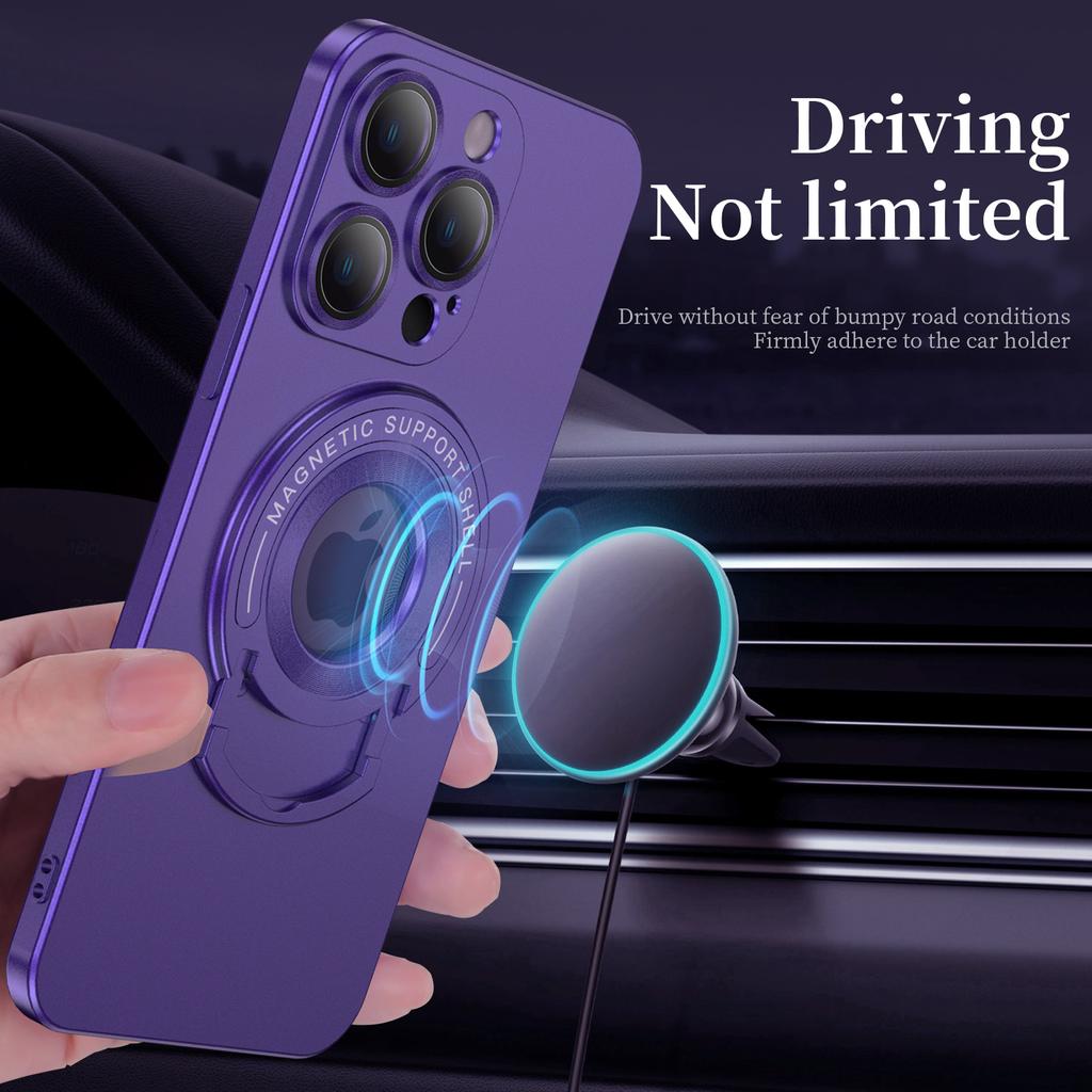 Luxury Frosted For Magsafe Magnetic Case For iPhone 15 14 13 12 11 Pro Max Plus Wireless Charging Kickstand Armor Cover