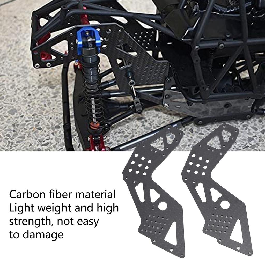2Pcs Chassis Side Panels Black Strong Protection Lightweight Carbon Fiber for Losi 1:8 LMT 4WD Solid Axle RC Off Road Vehicles