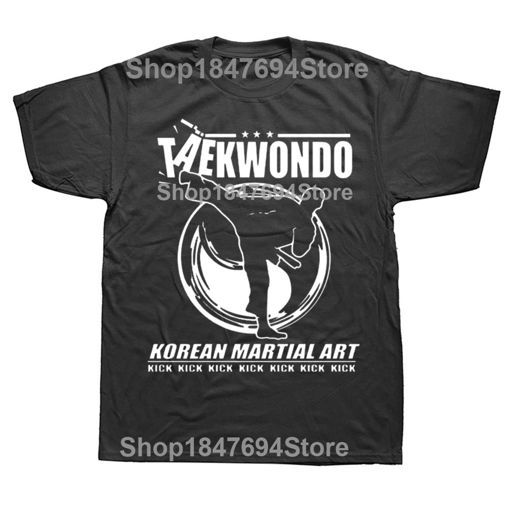 Funny Taekwondo Tae KwonDo Korean Martial Arts Kick Fighting T Shirts Graphic Streetwear Short Sleeve Birthday Gifts Tshirt