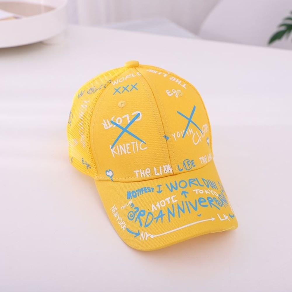 Trendy Adjustable Baseball Cap Breathable Sun Protection Graffiti Print Cap Hip Hop Sunshade Hats for Boys Girls