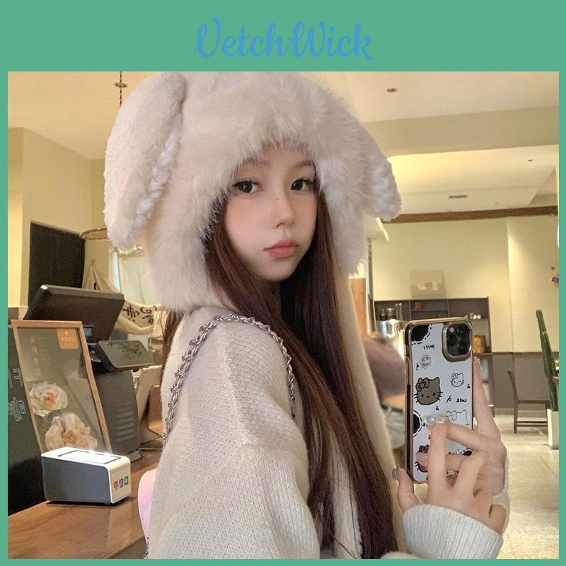Adorable Bunny Ears Fleece Hat With Breathable Design For Cold Weather Use